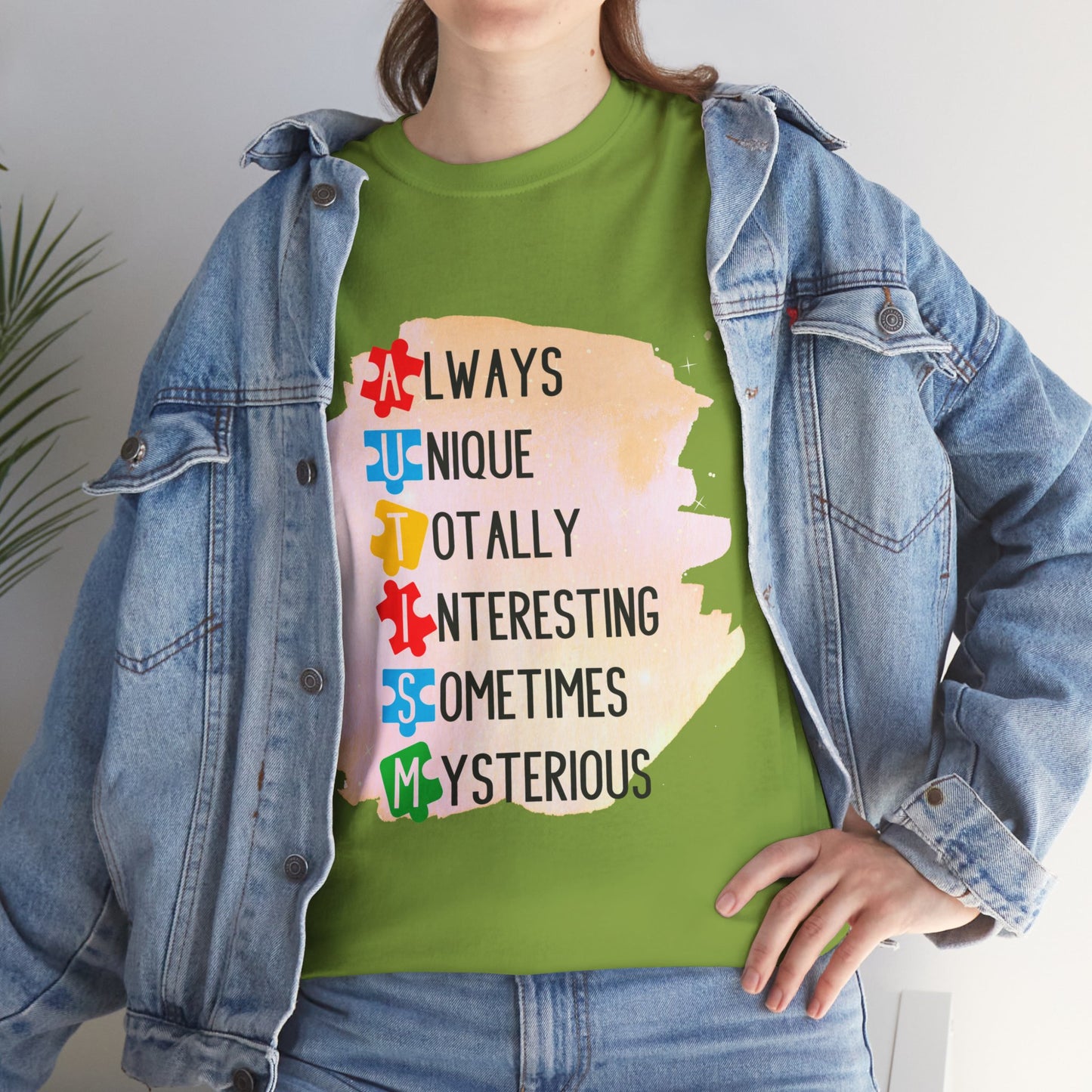 Autism Always Unique Totally Interesting Sometimes Mysterious T-shirt Unisex Heavy Cotton