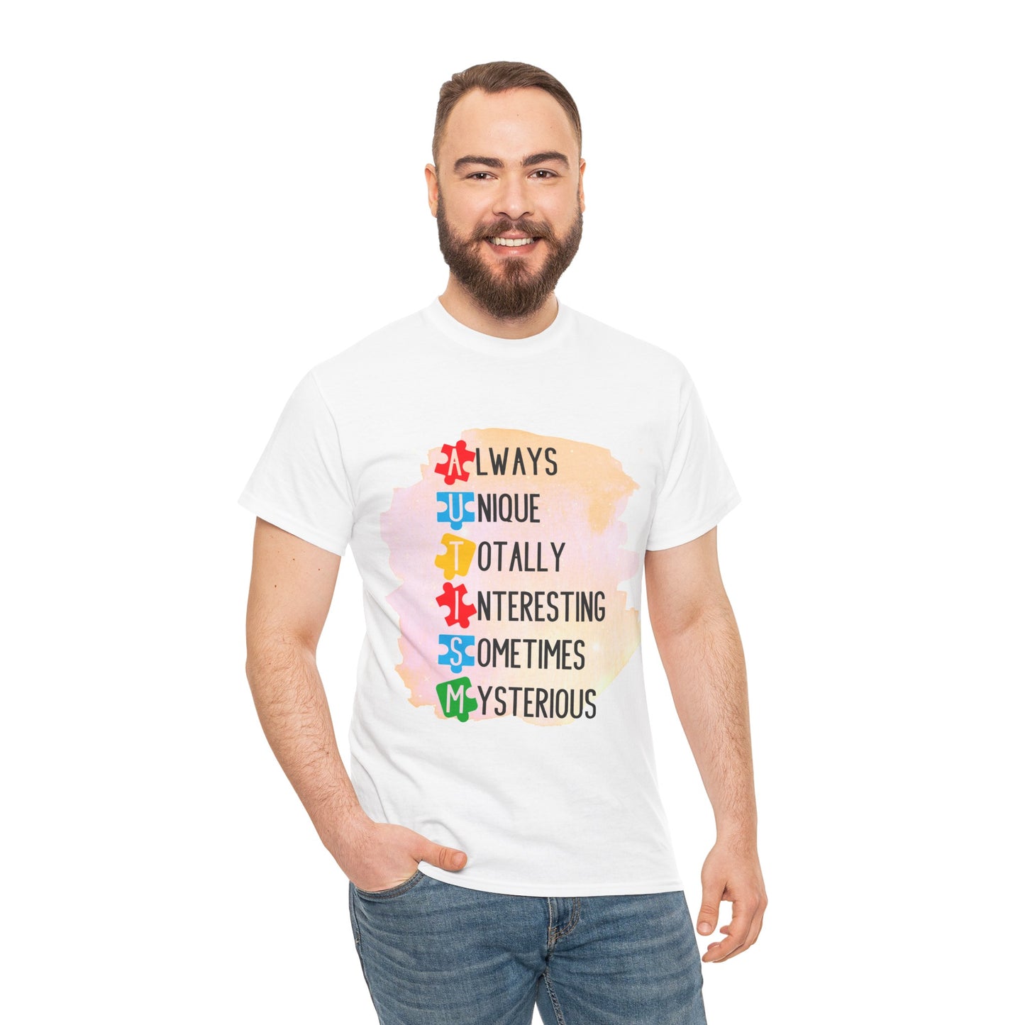 Autism Always Unique Totally Interesting Sometimes Mysterious T-shirt Unisex Heavy Cotton