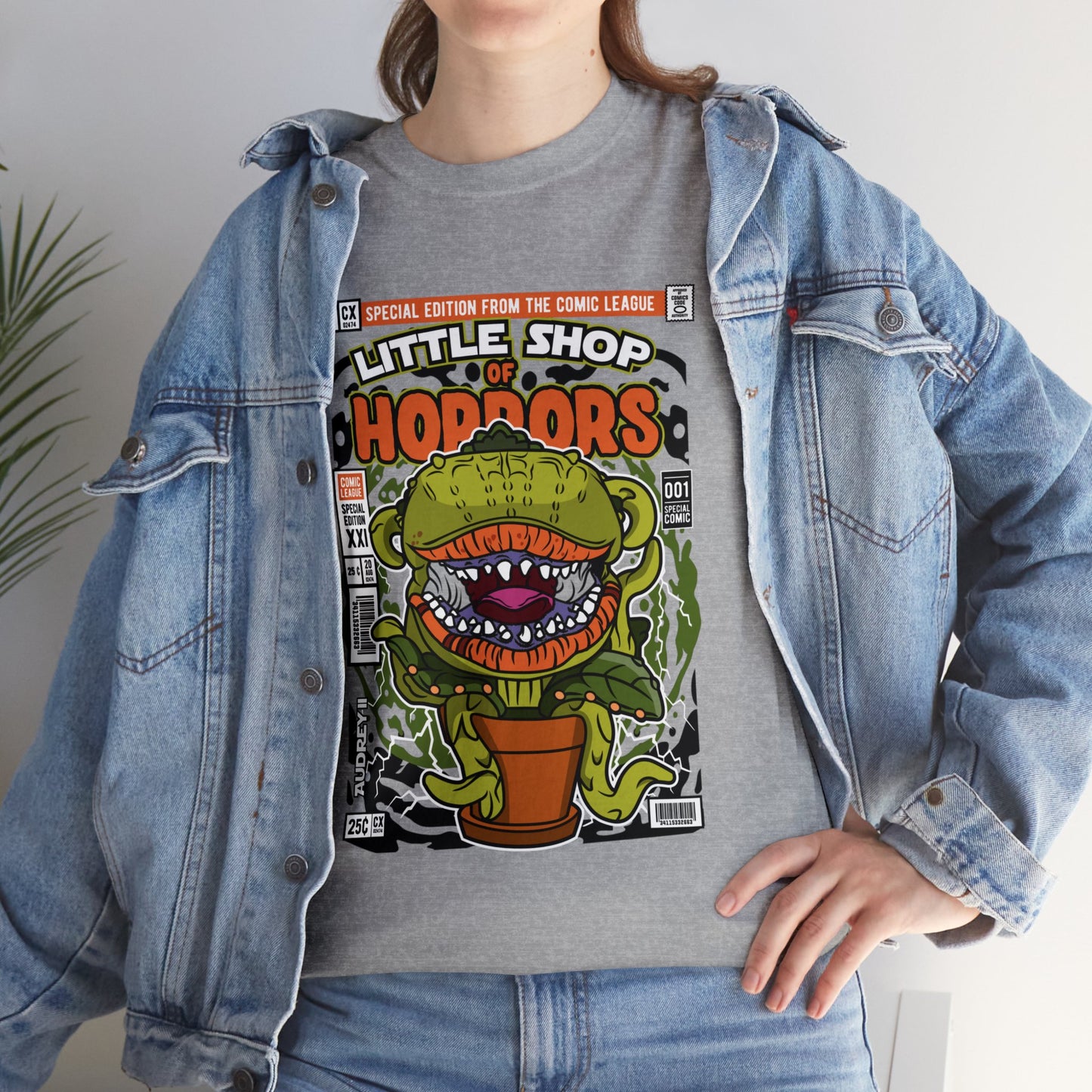 Little Shop of Horrors Audrey Pop Culture Mock Comic Cover heavy cotton T-shirt