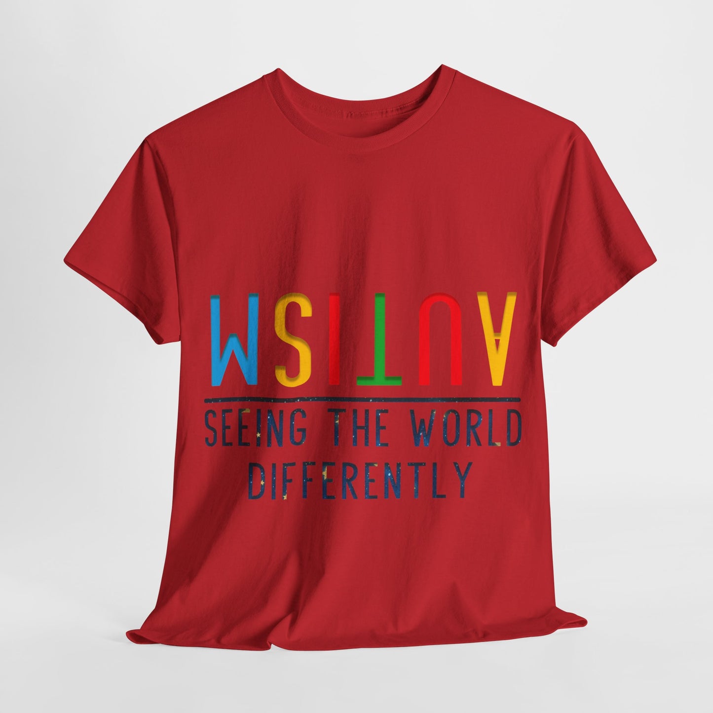 Autism Seeing the World Differently T-shirt Unisex Heavy Cotton