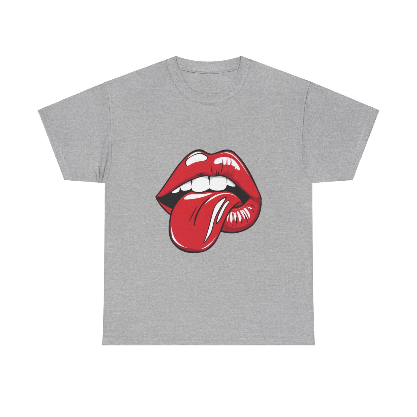 Sexy Retro PopArt Red Lips and Tounge Unisex heavy cotton Tshirt