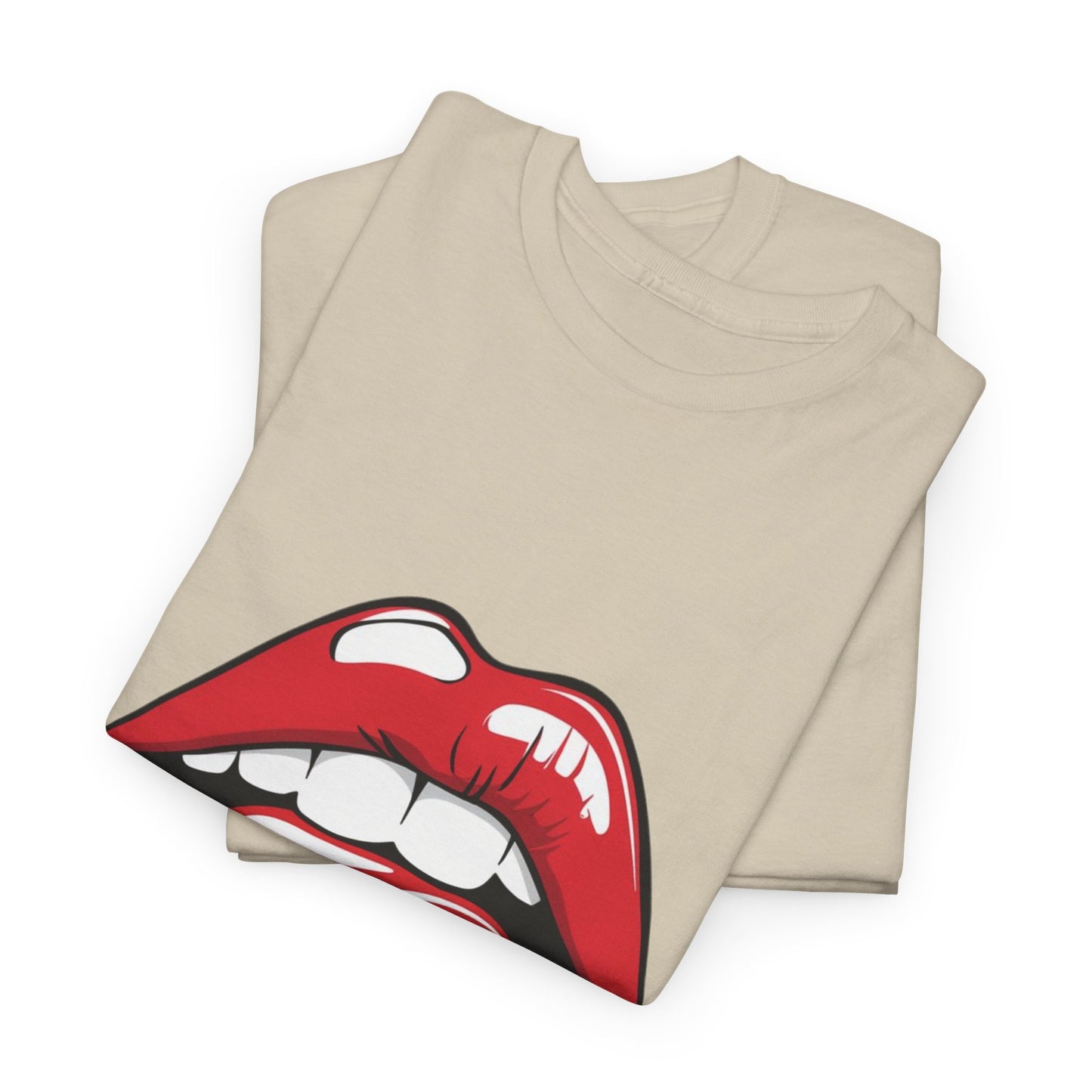 Sexy Retro PopArt Red Lips and Tounge Unisex heavy cotton Tshirt