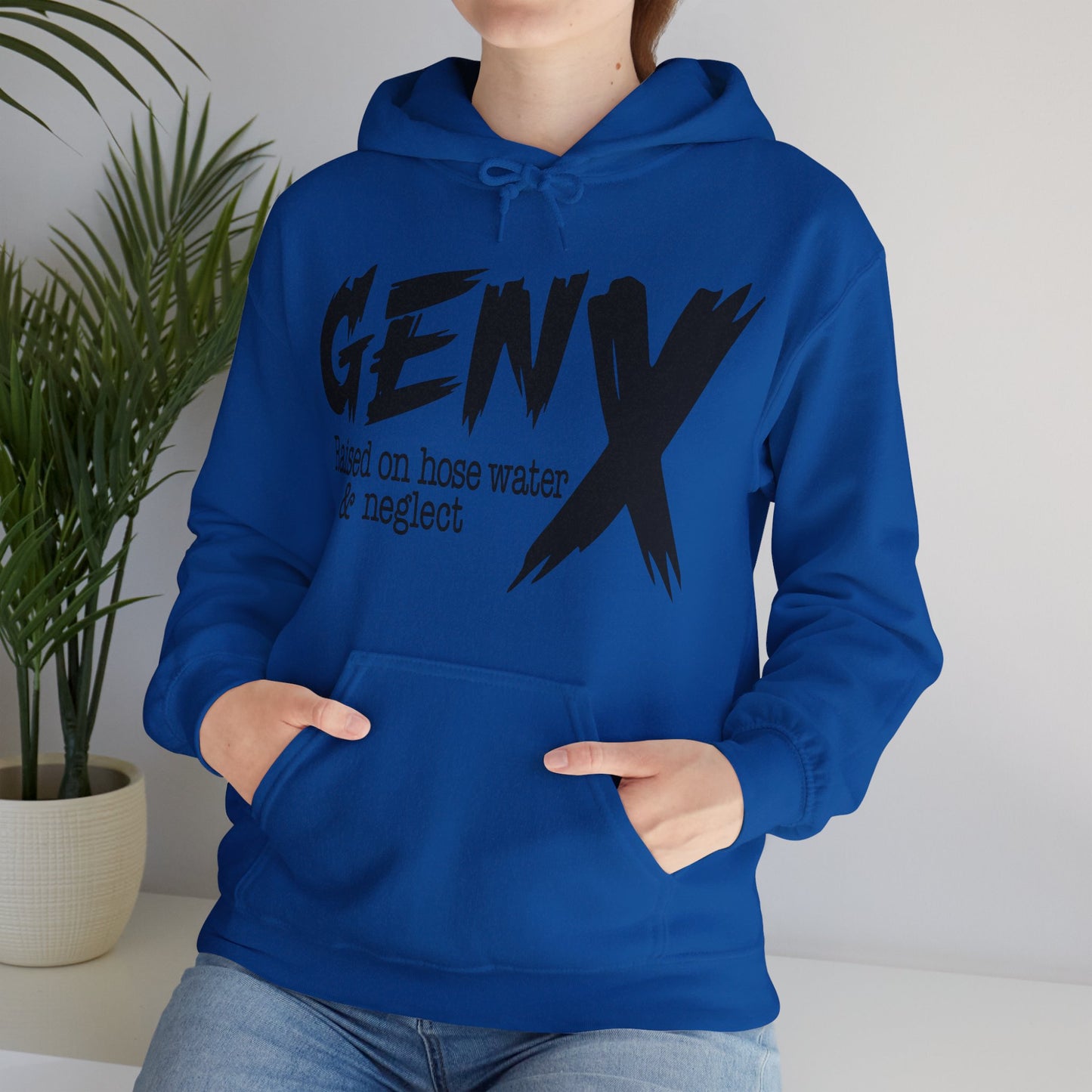 Gen X Raised on Hose Water & Neglect Front & Back Unisex Heavy Blend™ Hooded Sweatshirt