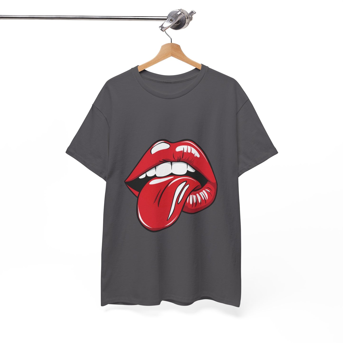 Sexy Retro PopArt Red Lips and Tounge Unisex heavy cotton Tshirt