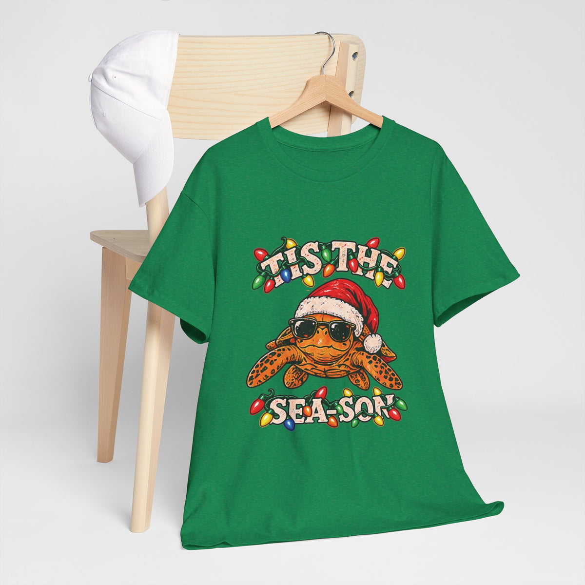 Tis the Sea-Son Christmas Sea Turtle T-Shirt – Coastal Holiday Tee