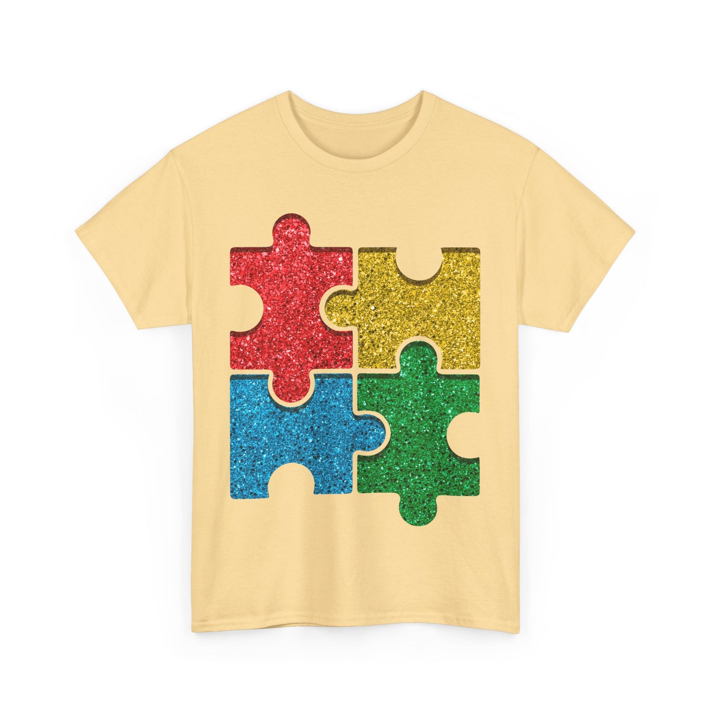 Autism Puzzle Pieces T-shirt Unisex Heavy Cotton