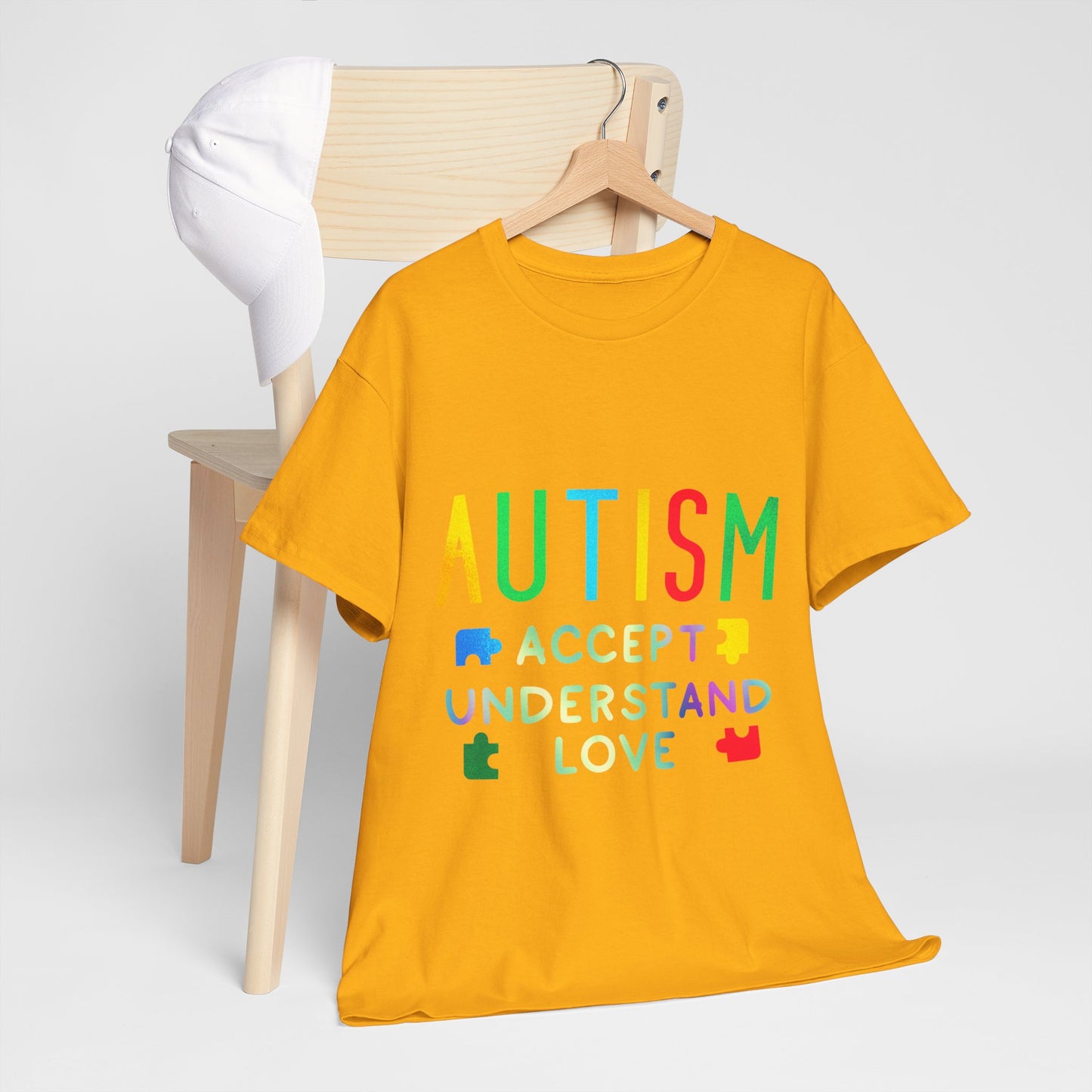 Autism ACCEPT UNDERSTAND LOVE T-shirt Unisex Heavy Cotton