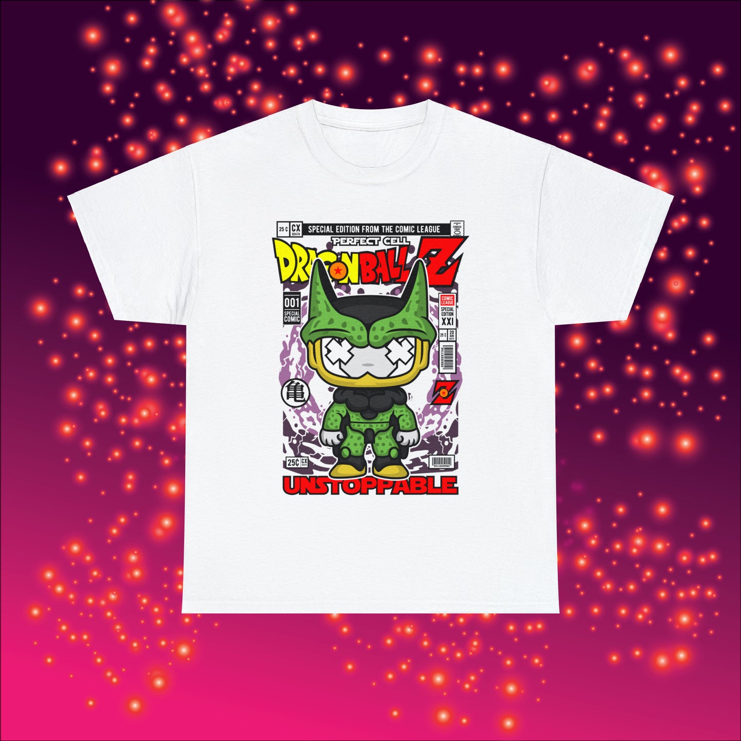 Perfect Cell DragonBall Z Pop Culture Mock Comic Cover heavy cotton T-shirt