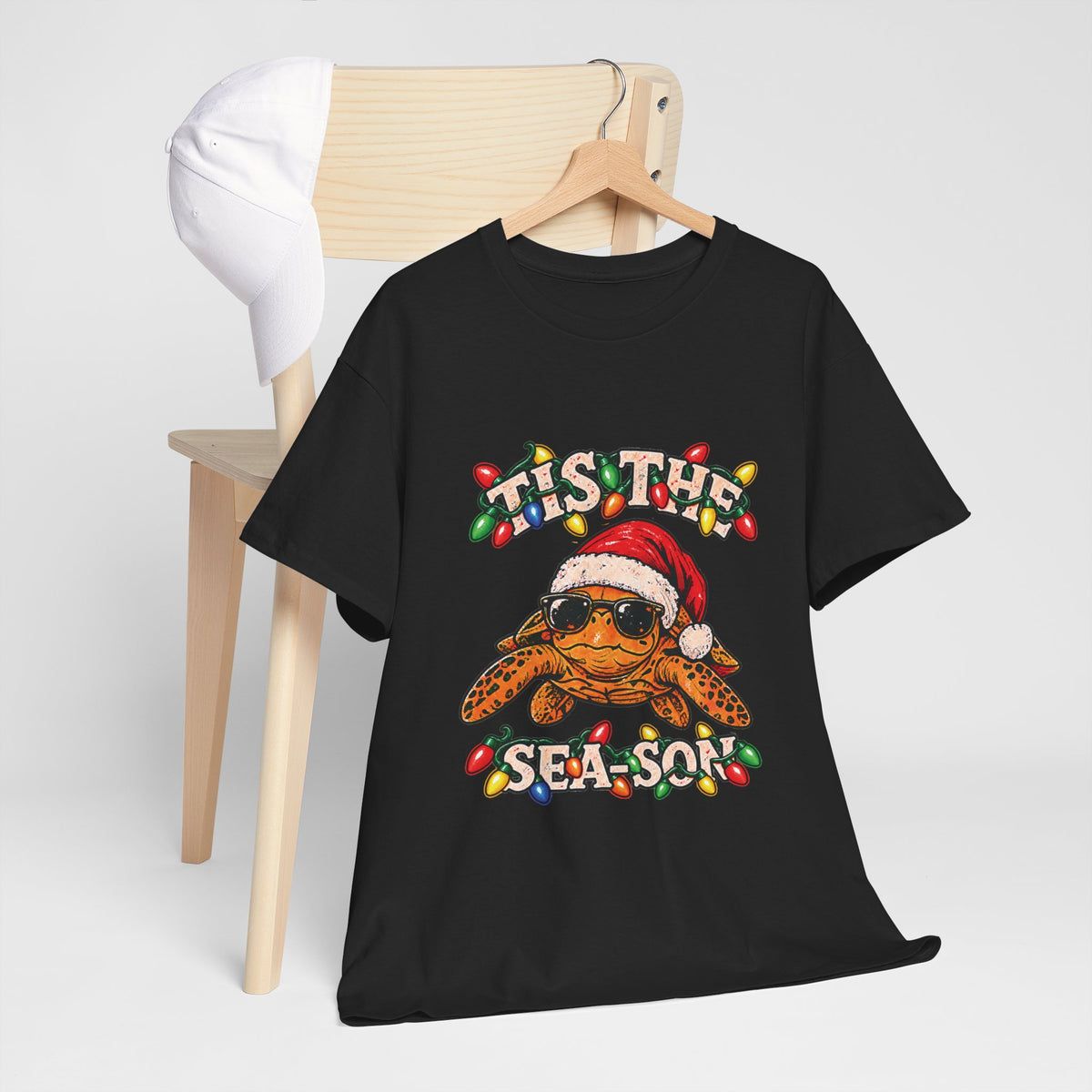 Tis the Sea-Son Christmas Sea Turtle T-Shirt – Coastal Holiday Tee