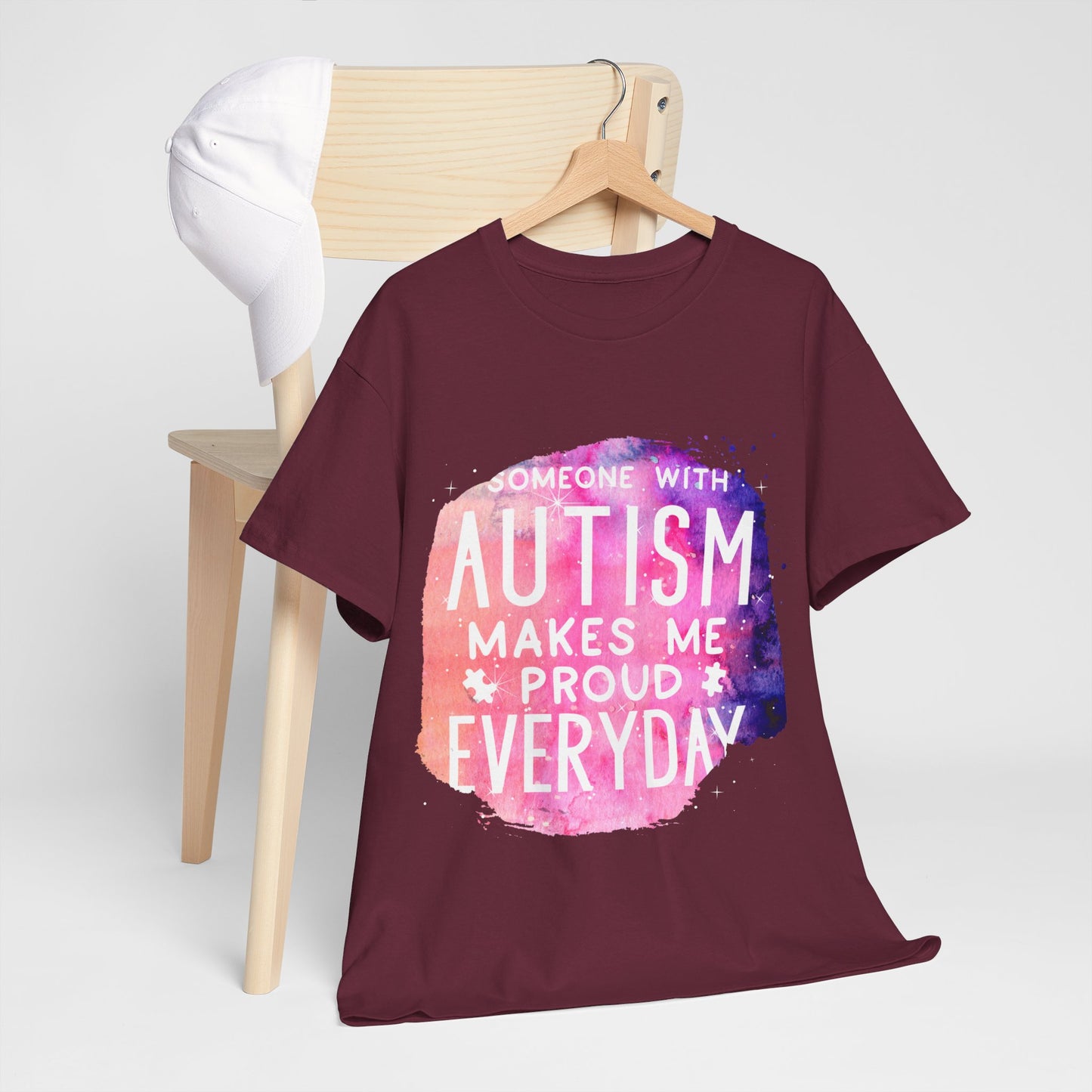 Autism Someone with Autism Makes Me Proud Everyday T-shirt Unisex Heavy Cotton