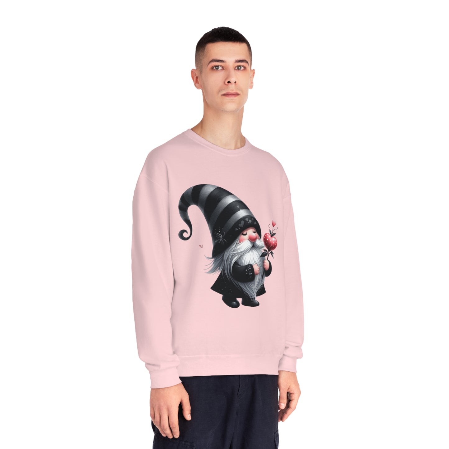 Black Valentine Gnome Unisex NuBlend® Crewneck Sweatshirt