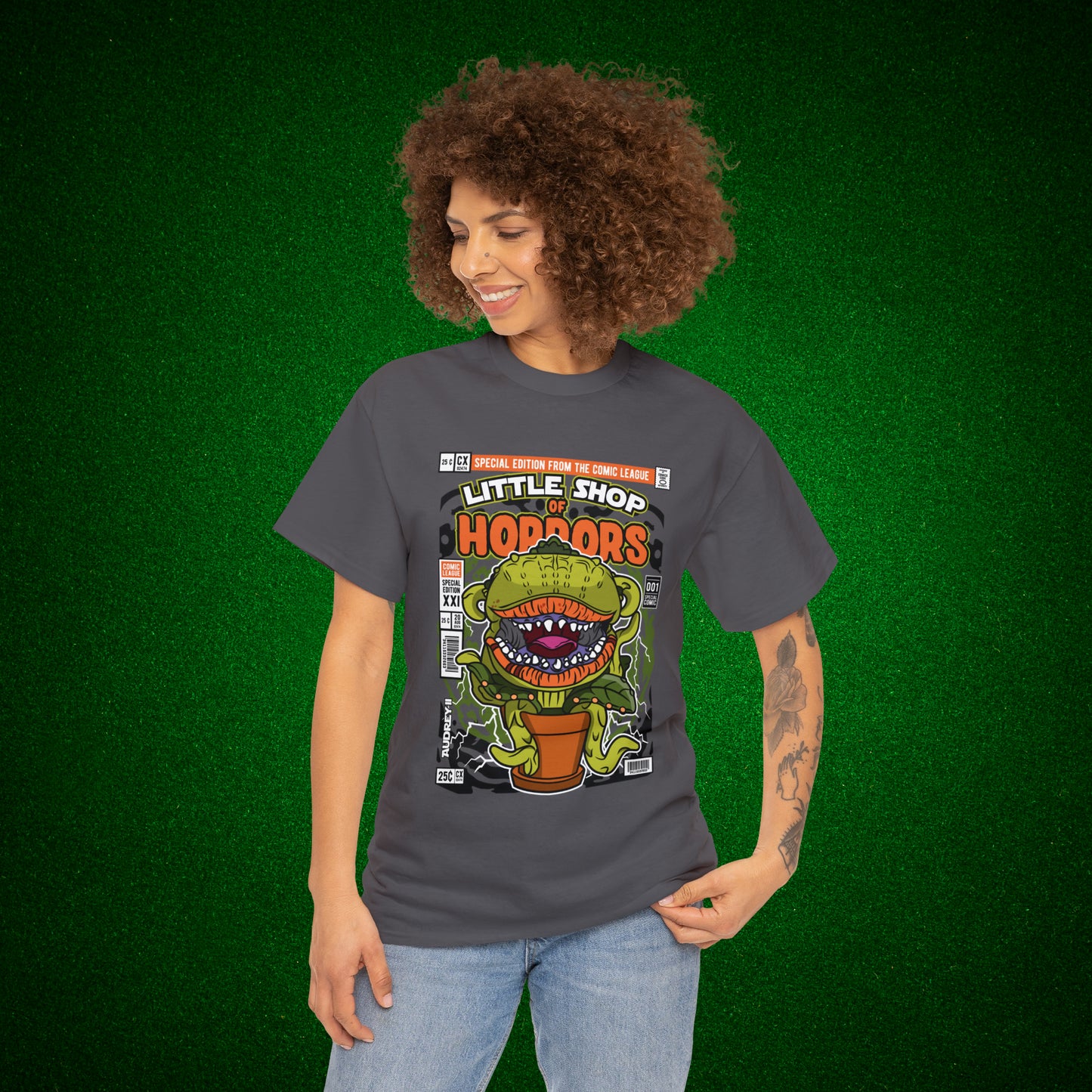 Little Shop of Horrors Audrey Pop Culture Mock Comic Cover heavy cotton T-shirt