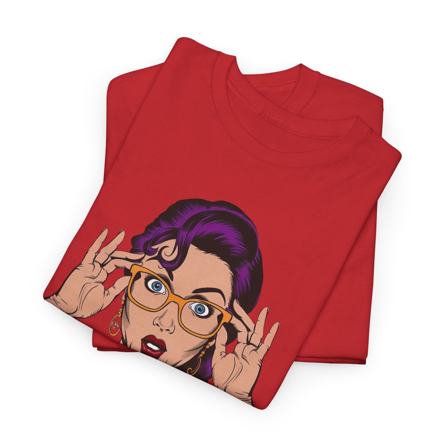 Sexy PopArt Girl Glasses and Braids Tshirt unisex heavy cotton
