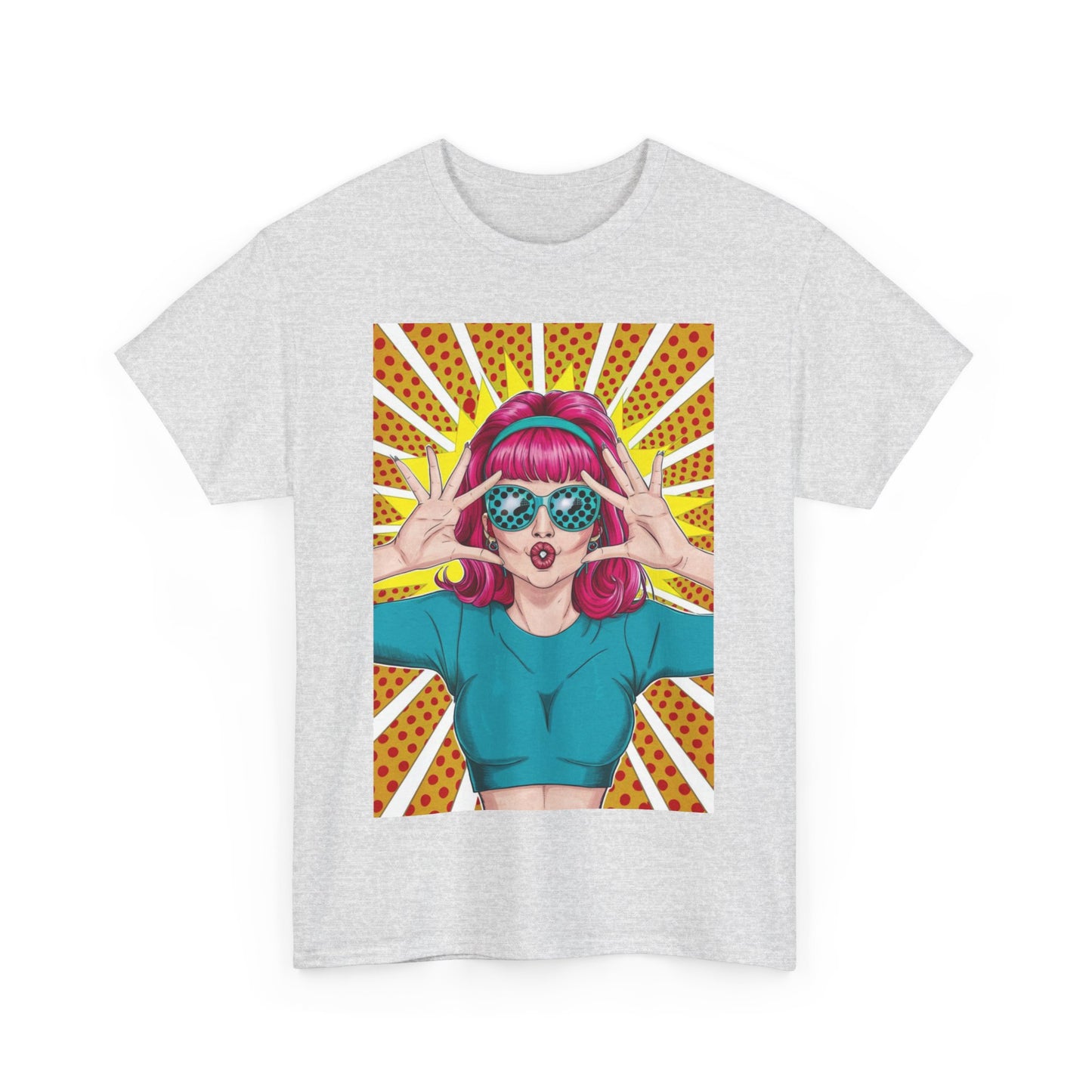 Sexy Retro PopArt Girl Vibrant Colors Unisex heavy cotton Tshirt