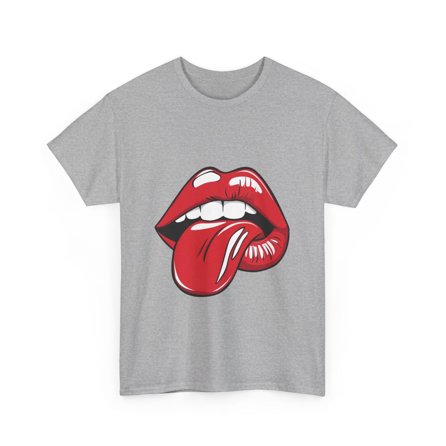 Sexy Retro PopArt Red Lips and Tounge Unisex heavy cotton Tshirt
