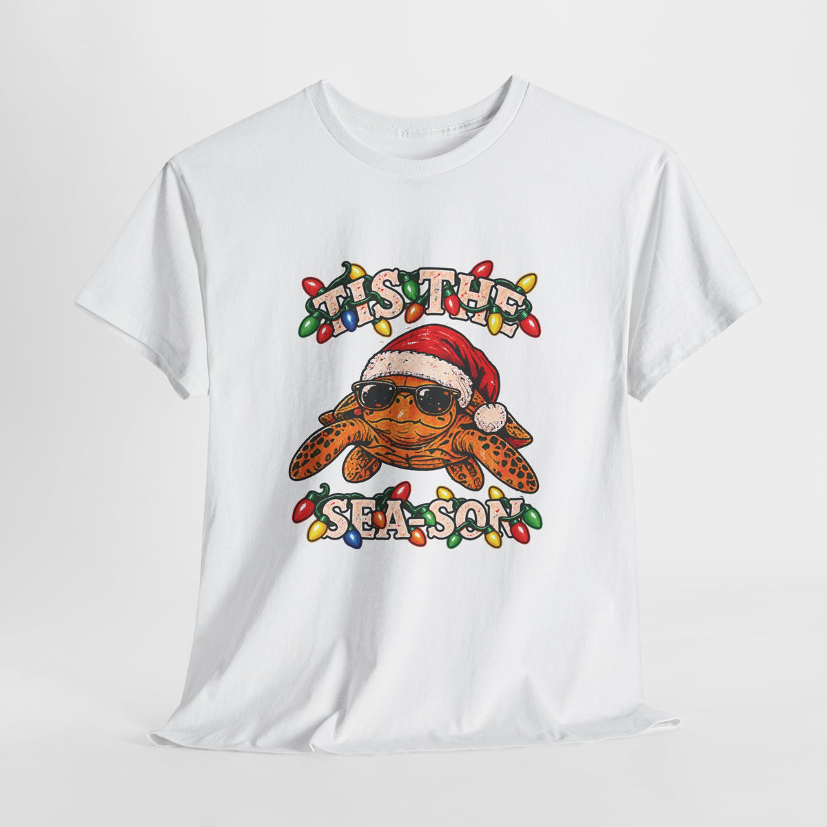 Tis the Sea-Son Christmas Sea Turtle T-Shirt – Coastal Holiday Tee