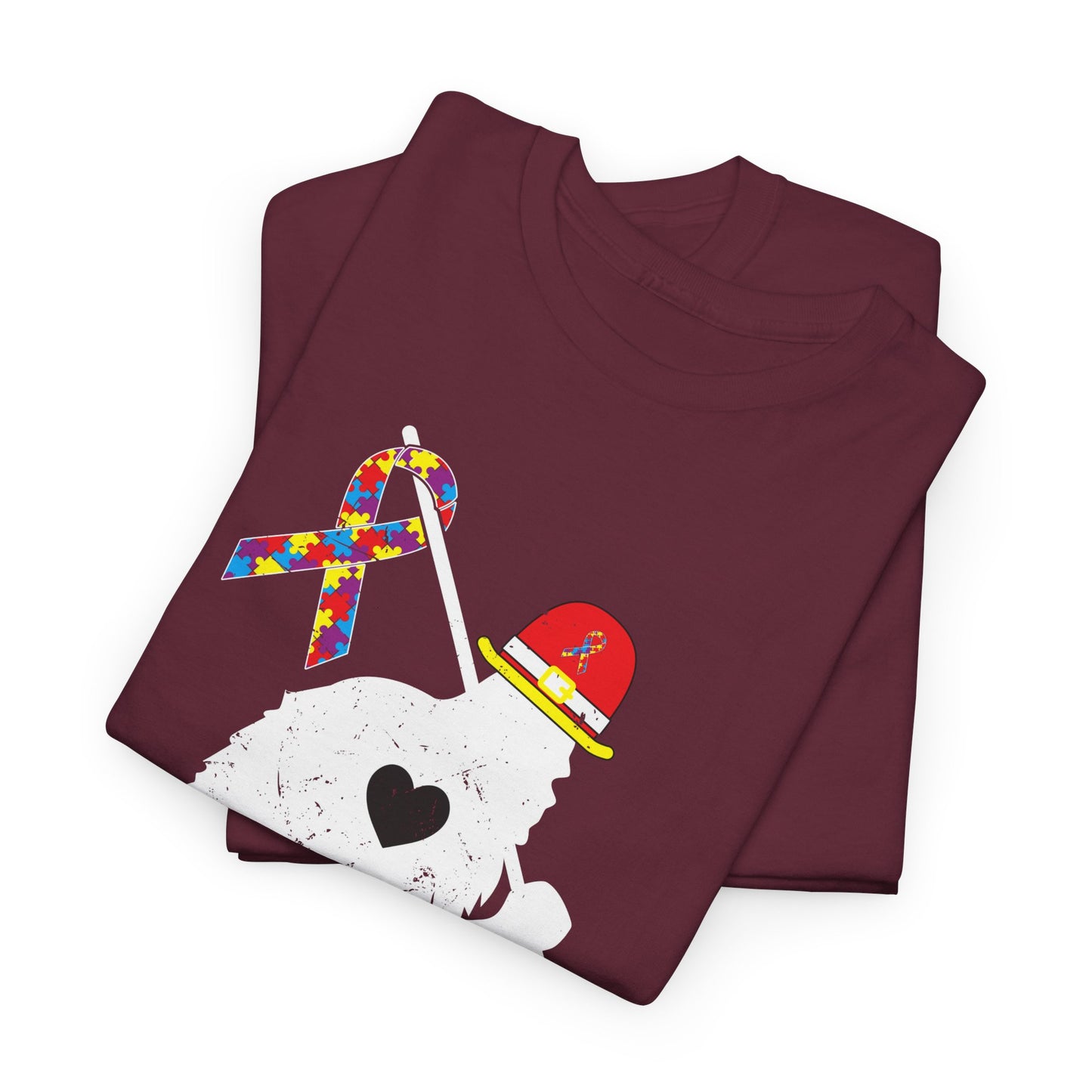 Bigfoot Heart Puzzle Piece Autism T shirt unisex heavy cotton T-shirt
