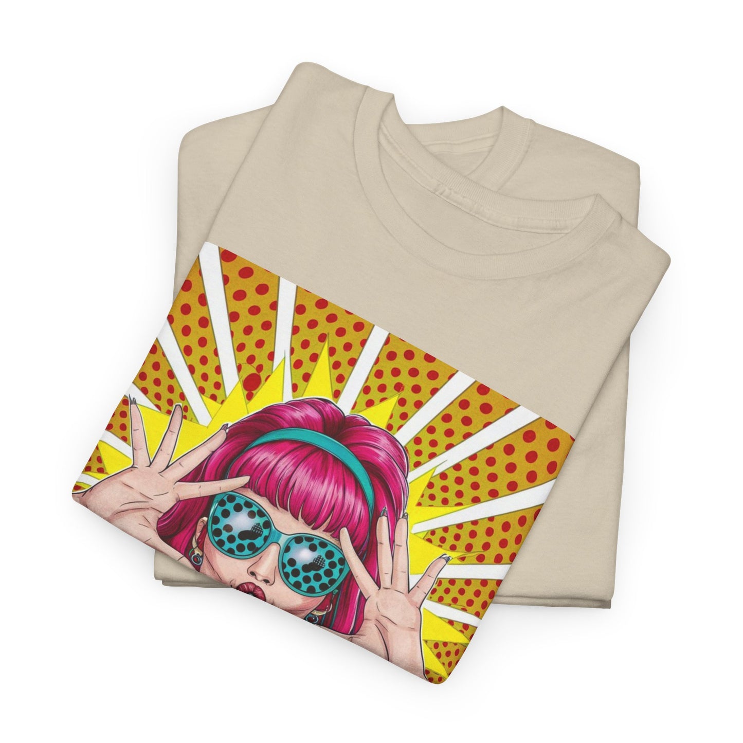 Sexy Retro PopArt Girl Vibrant Colors Unisex heavy cotton Tshirt