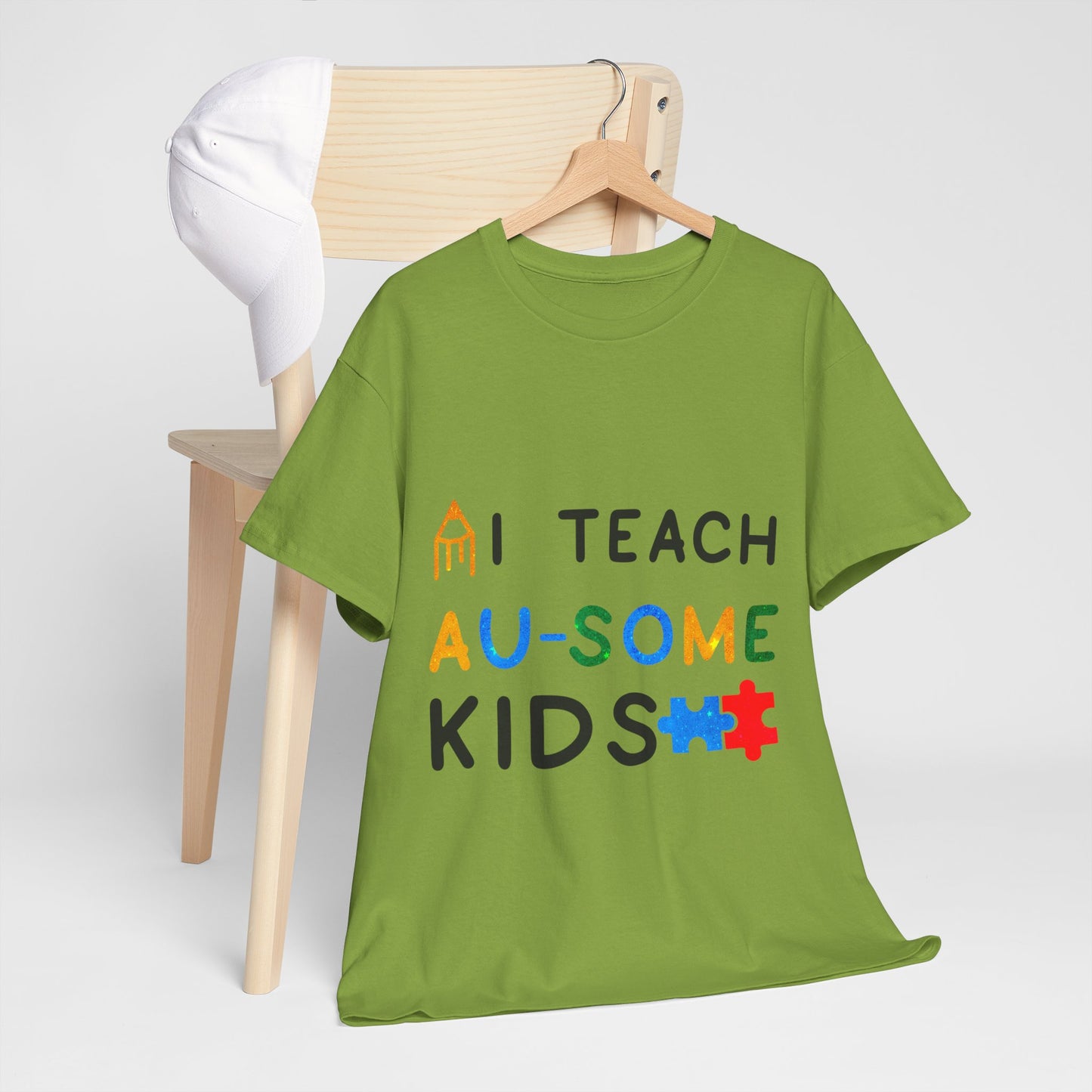 Autism I TEACH AU-SOME KIDS T-shirt Unisex Heavy Cotton