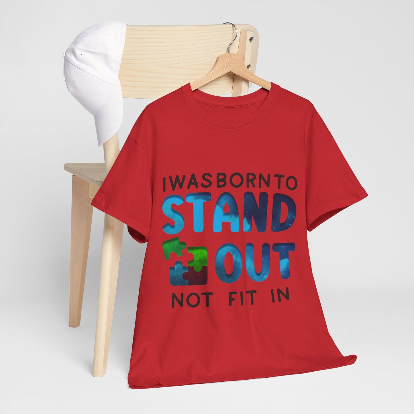 Autism I was Born To Stand Out T-shirt Unisex Heavy Cotton