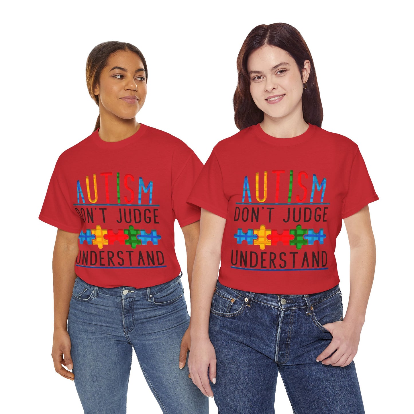 Autism Don't Judge Understand T-shirt Unisex Heavy Cotton