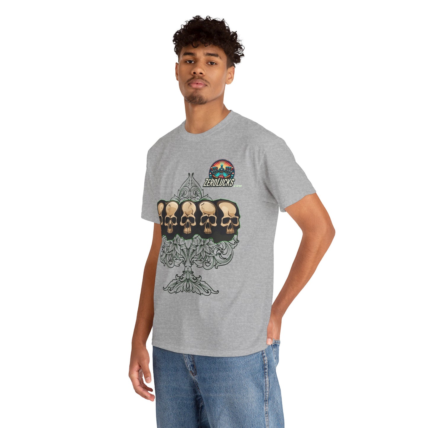 No Lucks Skulls with Spade T-shirt Unisex Heavy Cotton