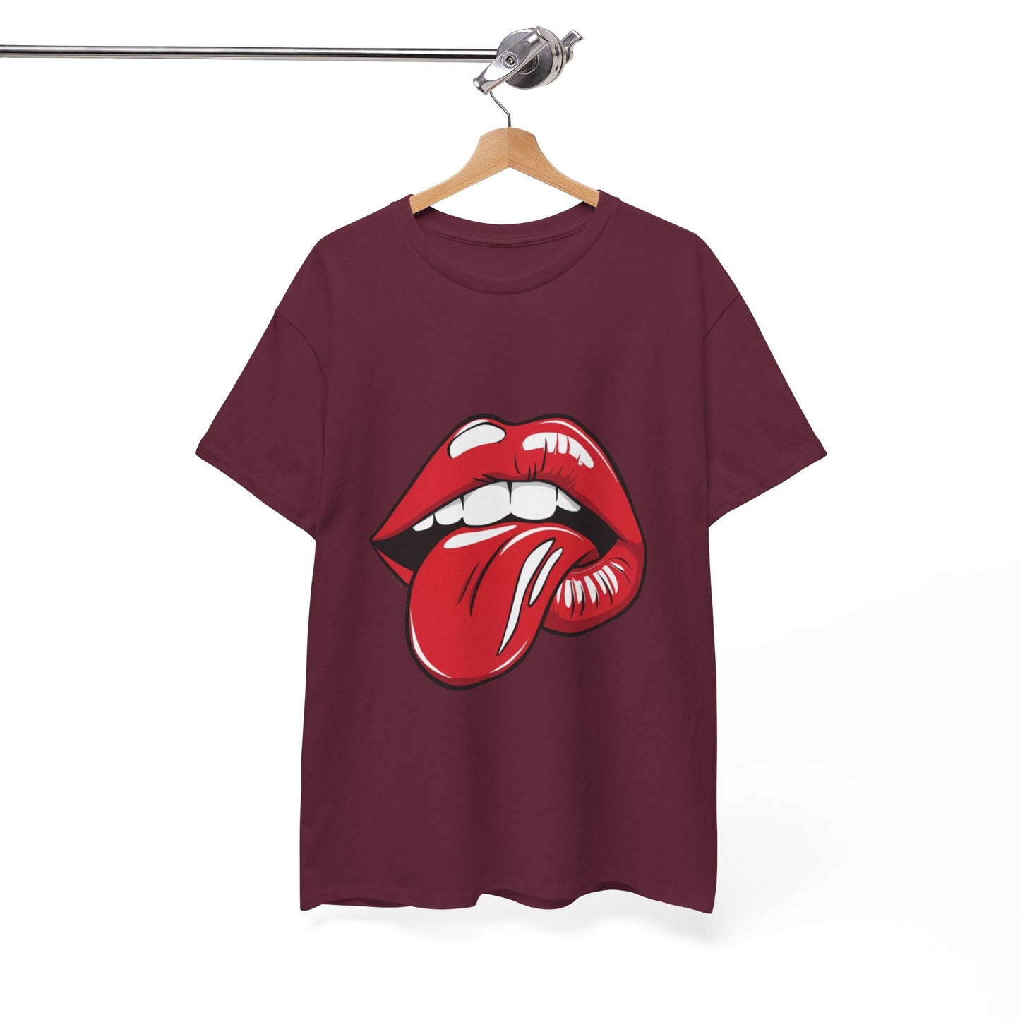Sexy Retro PopArt Red Lips and Tounge Unisex heavy cotton Tshirt