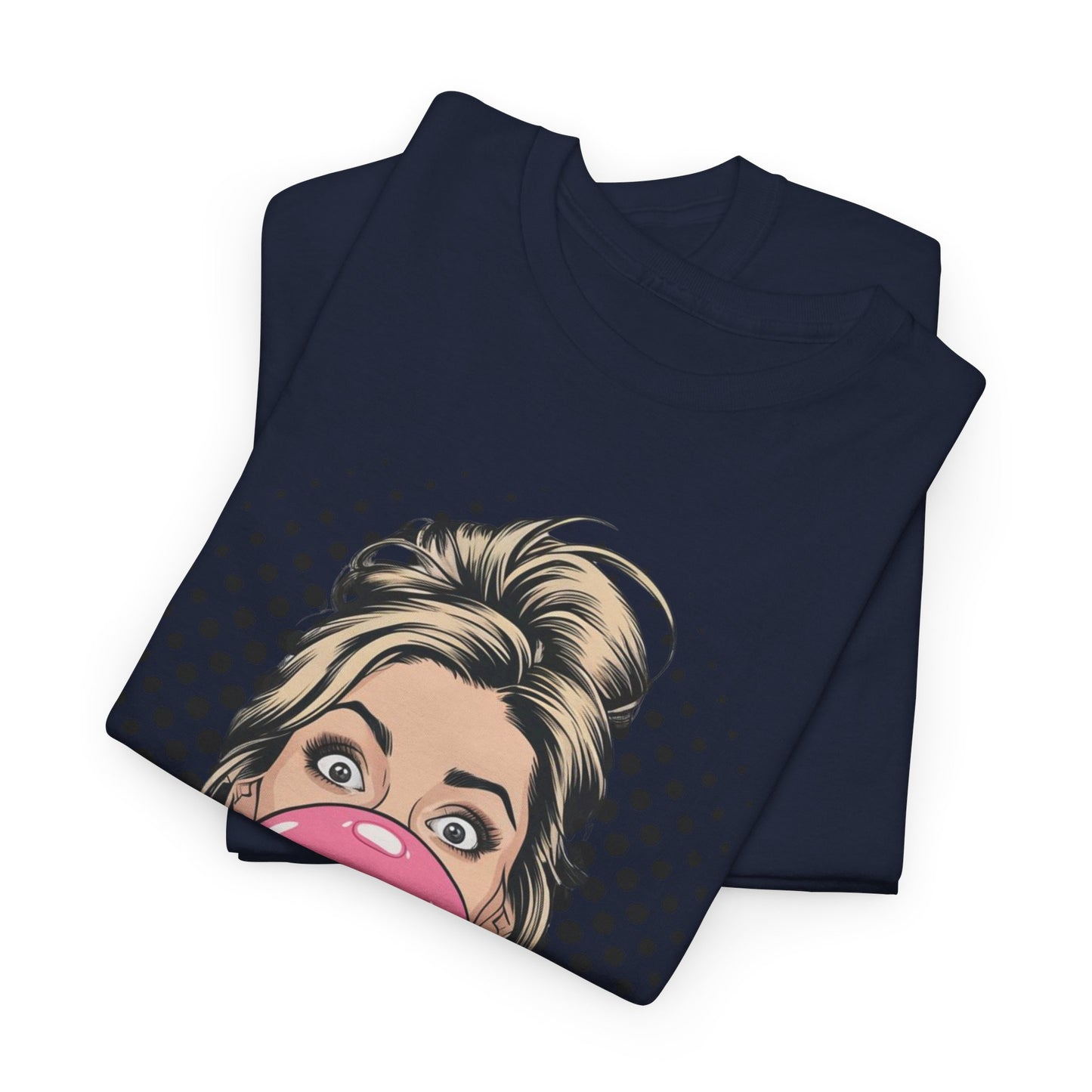 PopArt Girl Bubble Gum Bubble Tshirt unisex heavy cotton