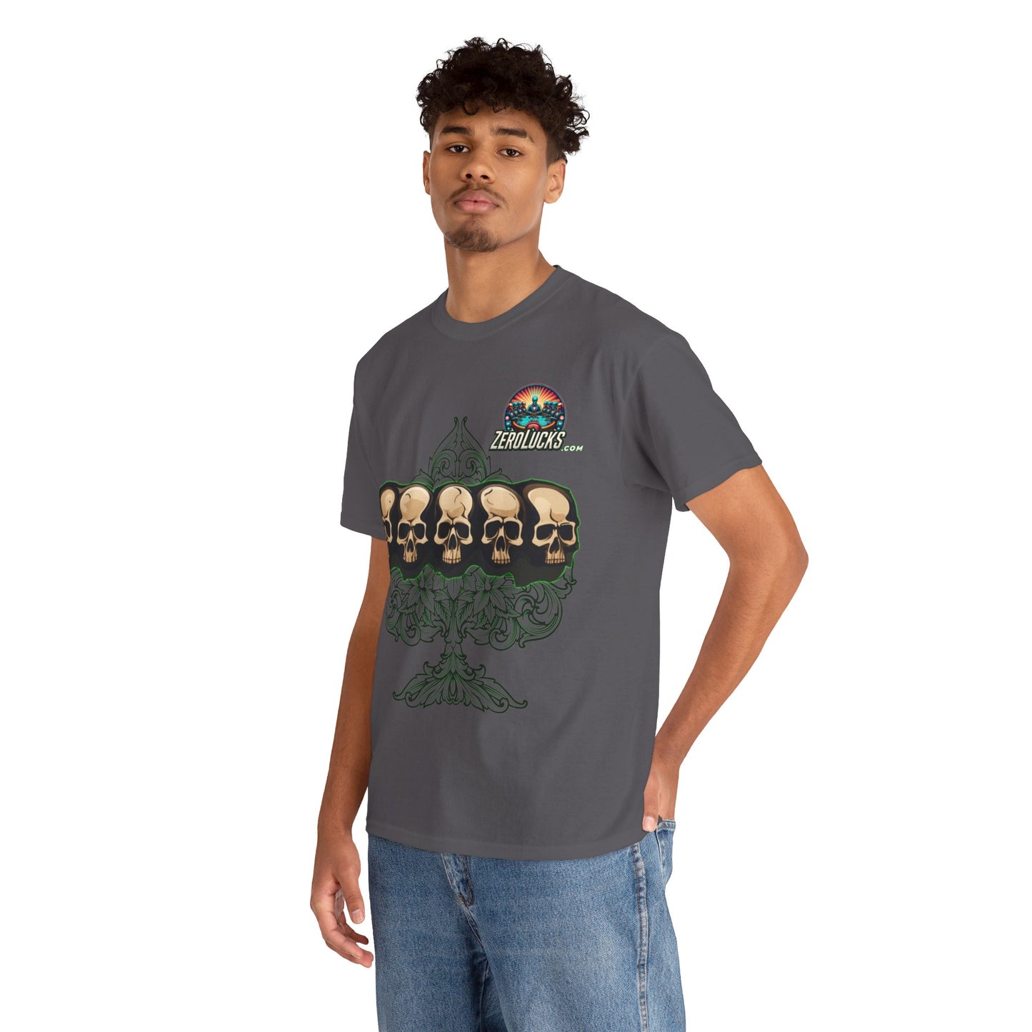 No Lucks Skulls with Spade T-shirt Unisex Heavy Cotton