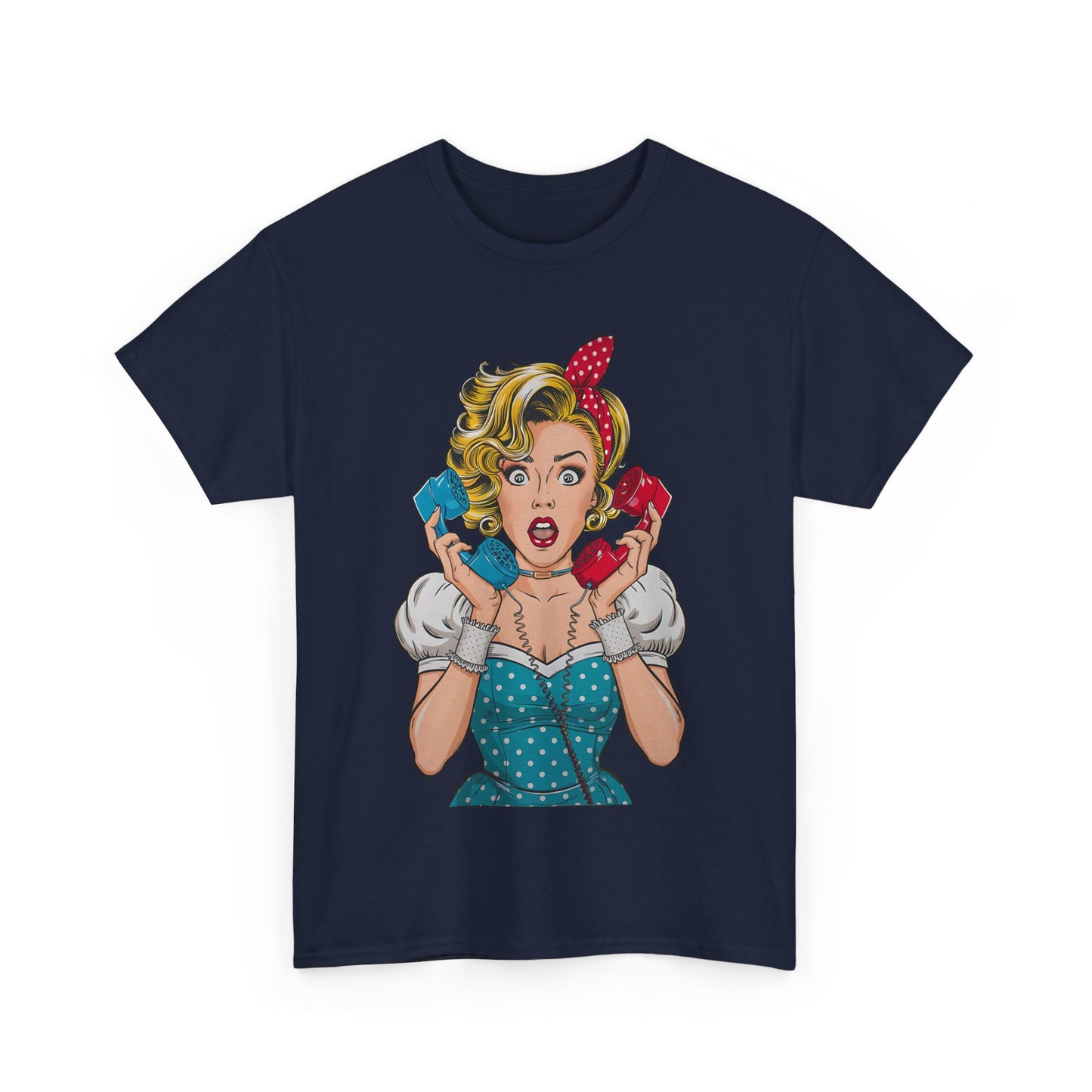 PopArt Girl on the Phone  Tshirt unisex heavy cotton