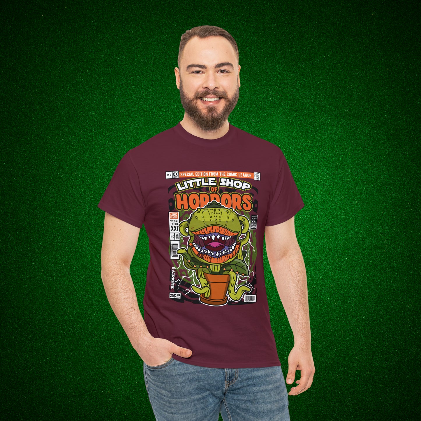 Little Shop of Horrors Audrey Pop Culture Mock Comic Cover heavy cotton T-shirt