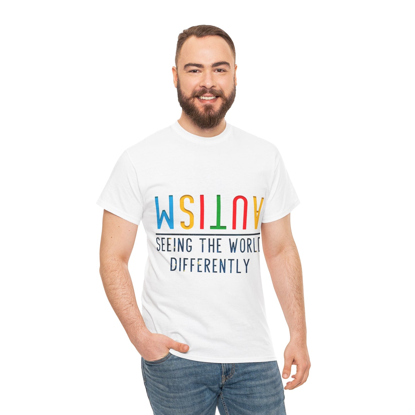Autism Seeing the World Differently T-shirt Unisex Heavy Cotton