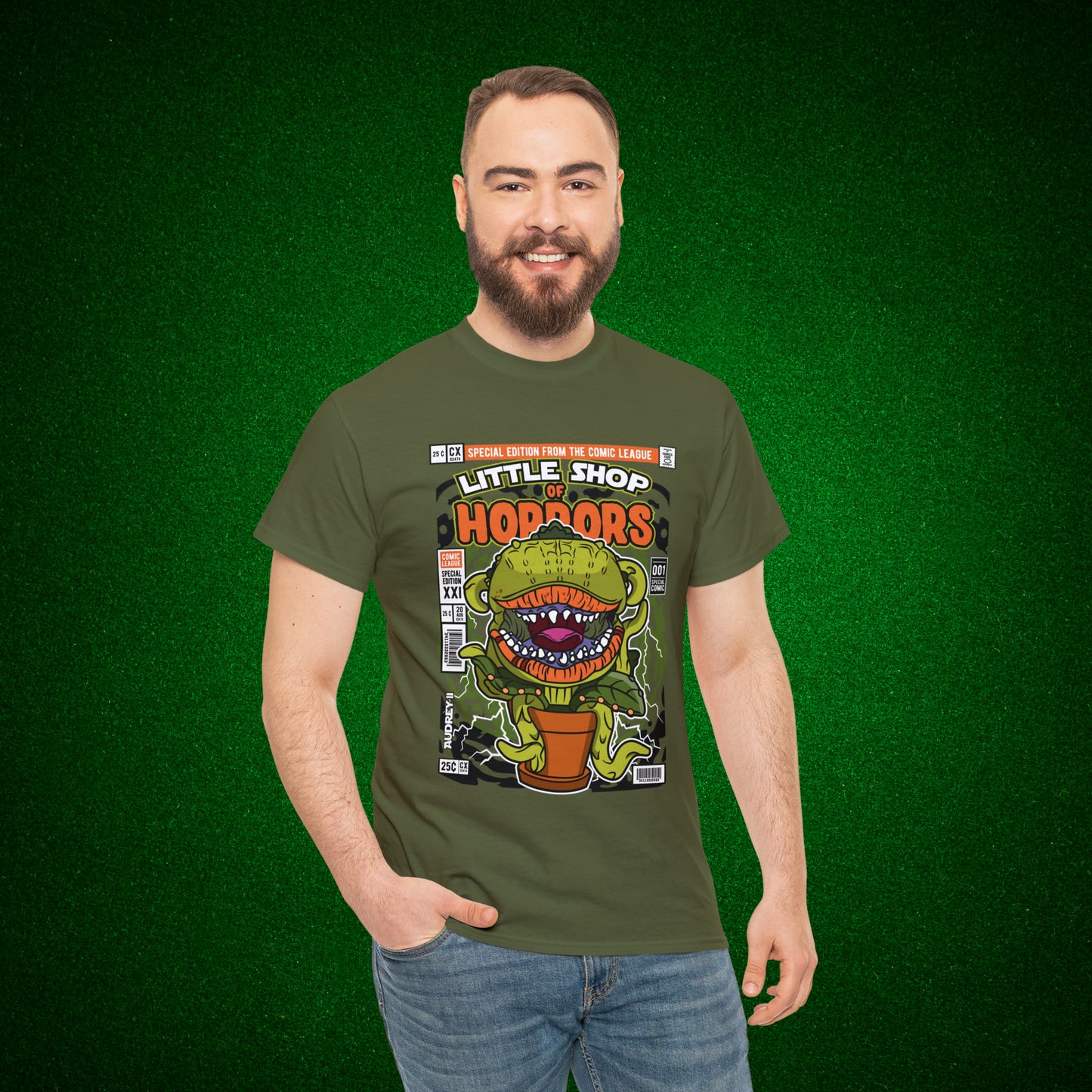 Little Shop of Horrors Audrey Pop Culture Mock Comic Cover heavy cotton T-shirt