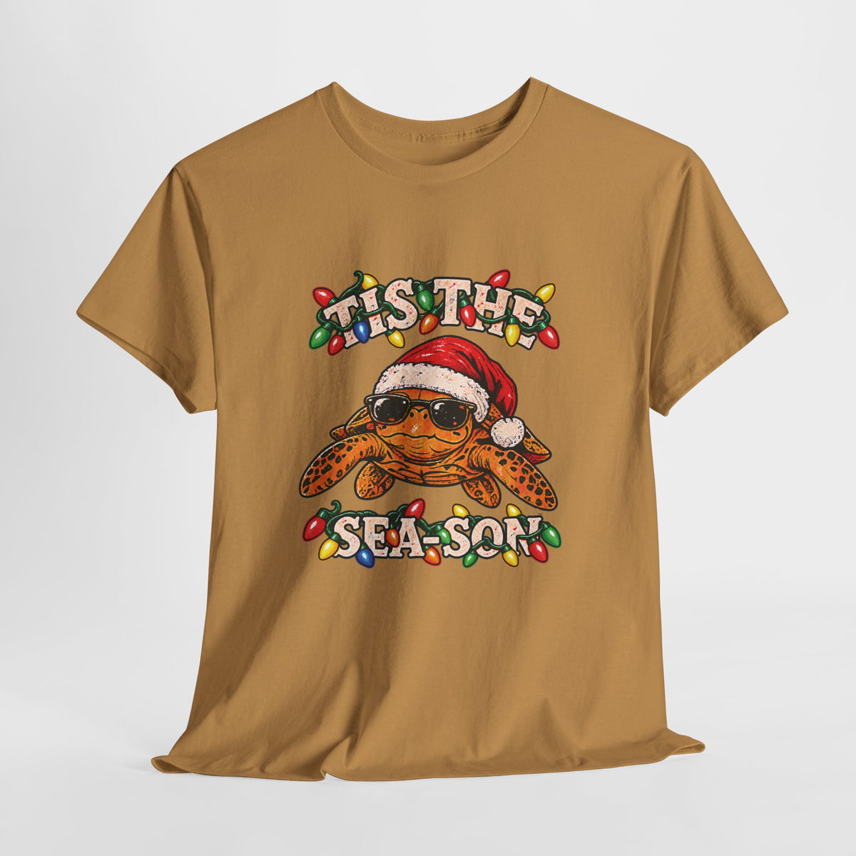 Tis the Sea-Son Christmas Sea Turtle T-Shirt – Coastal Holiday Tee