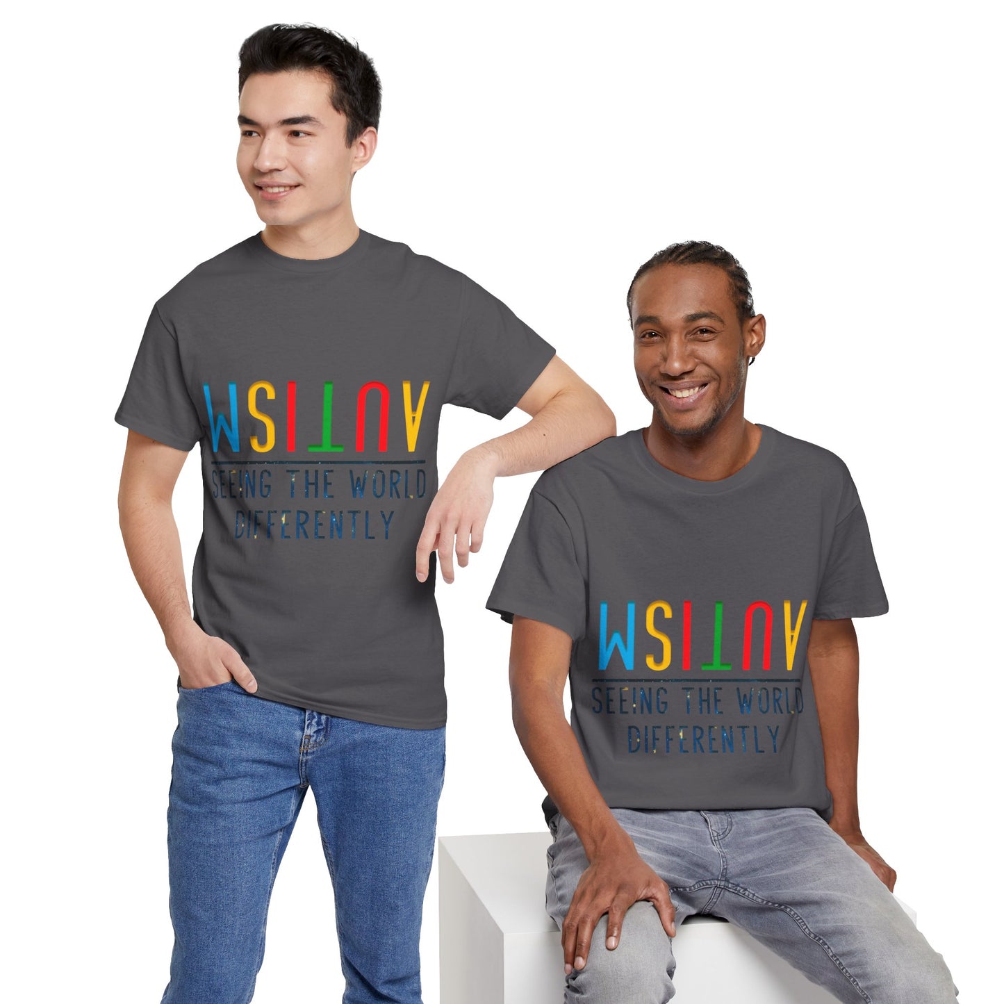 Autism Seeing the World Differently T-shirt Unisex Heavy Cotton