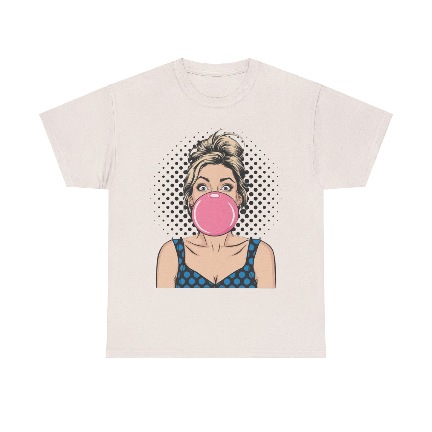 PopArt Girl Bubble Gum Bubble Tshirt unisex heavy cotton