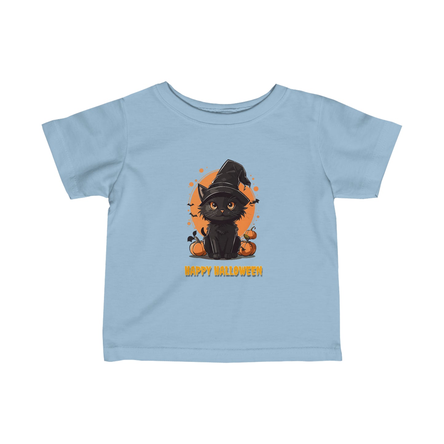 Halloween Cat Jack-O-Lantern Graphic Infant Fine Jersey Tee