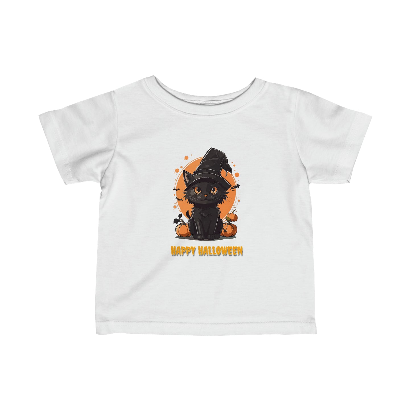 Halloween Cat Jack-O-Lantern Graphic Infant Fine Jersey Tee