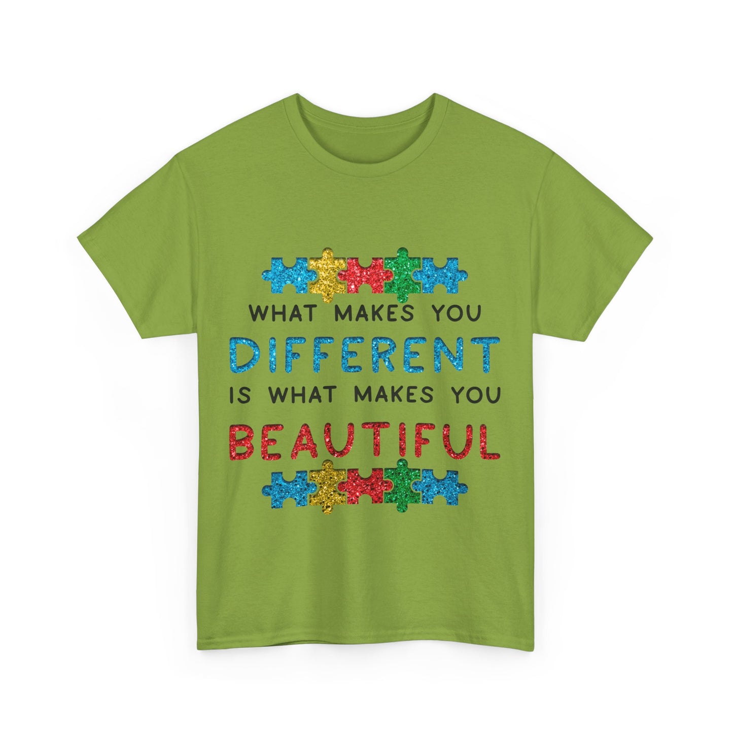 Autism WHAT MAKES YOU DIFFERENT IS WHAT MAKES YOU BEAUTIFUL T-shirt Unisex Heavy Cotton