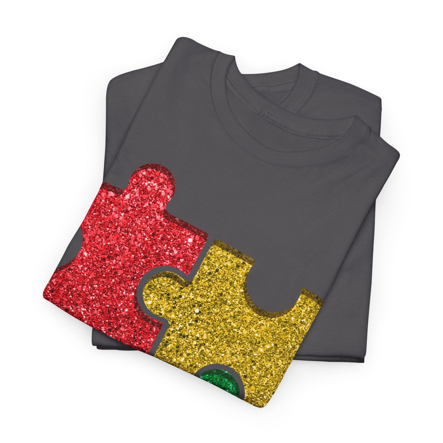 Autism Puzzle Pieces T-shirt Unisex Heavy Cotton