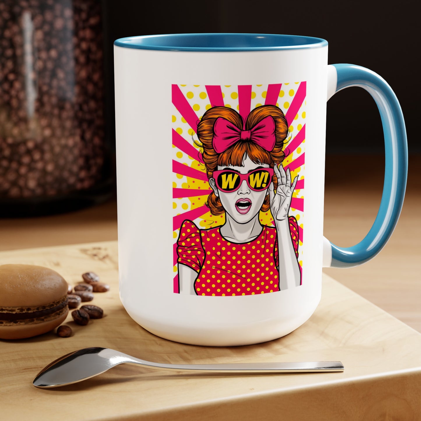 PopArt WOW Girl 15oz Coffee Mug