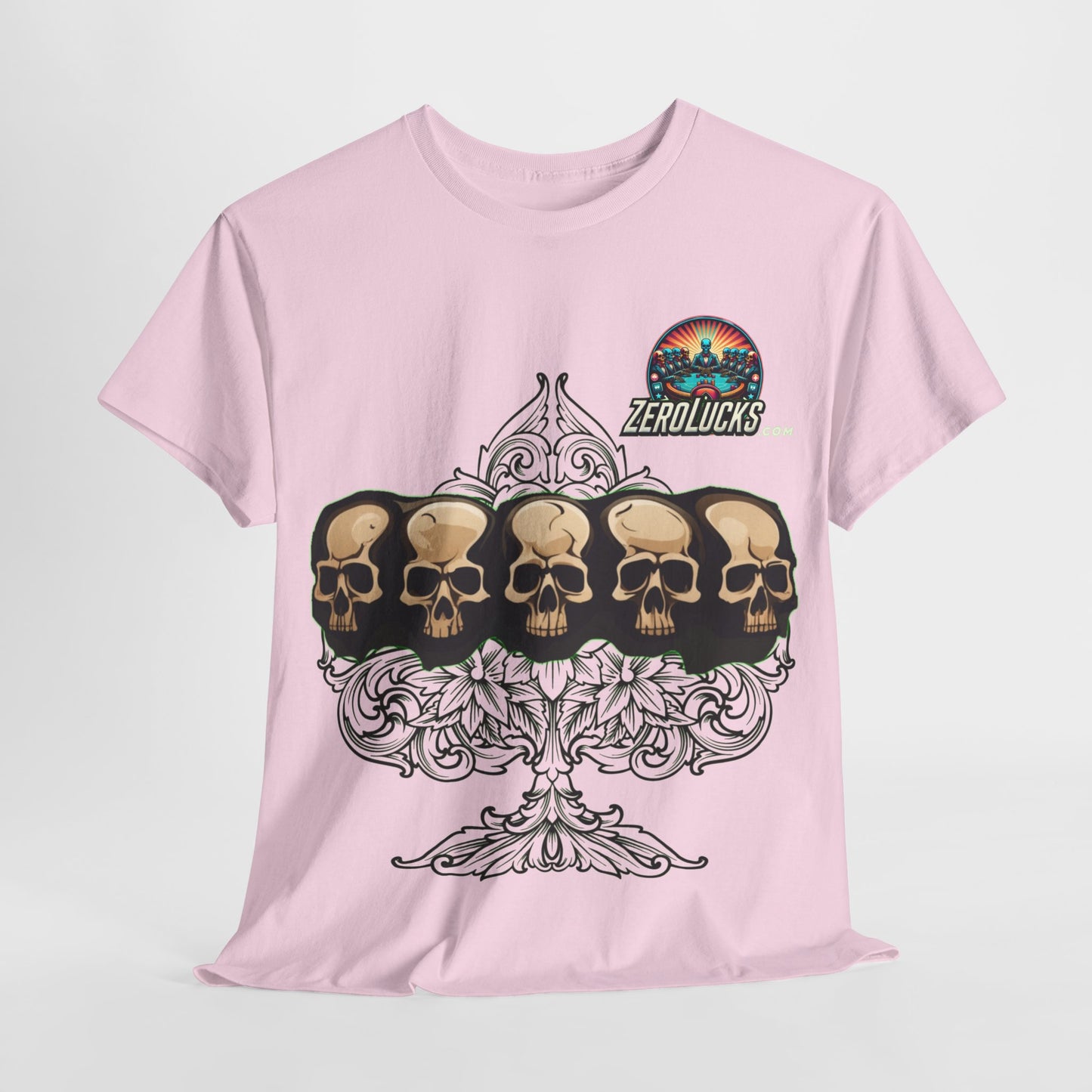 No Lucks Skulls with Spade T-shirt Unisex Heavy Cotton