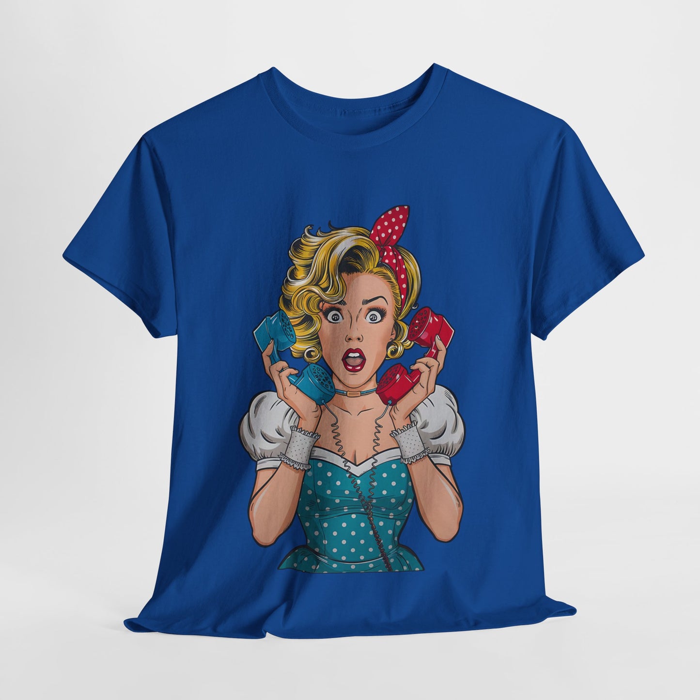 PopArt Girl on the Phone  Tshirt unisex heavy cotton