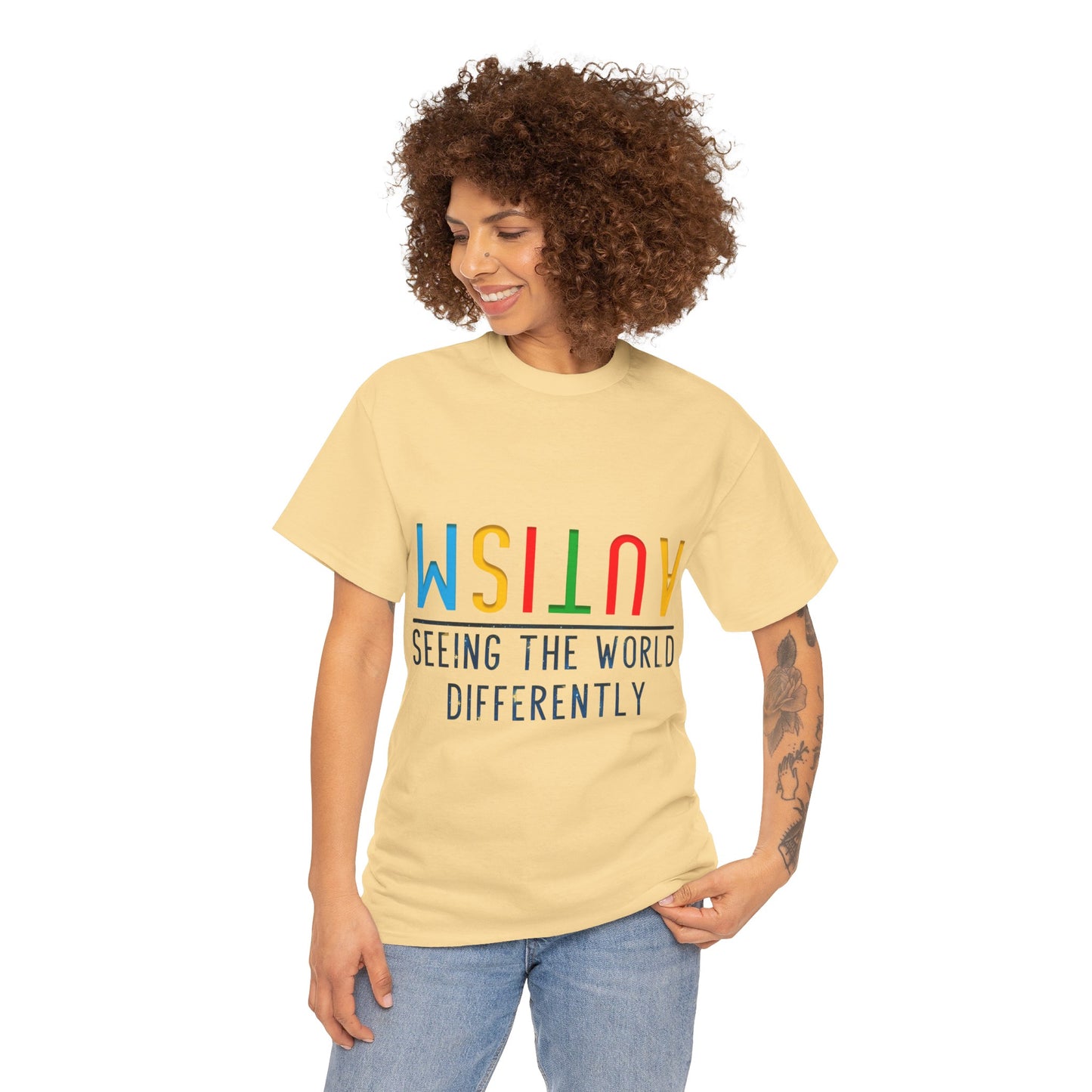 Autism Seeing the World Differently T-shirt Unisex Heavy Cotton