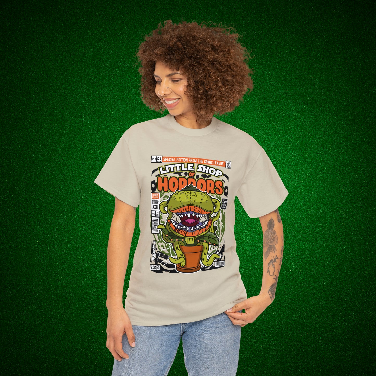 Little Shop of Horrors Audrey Pop Culture Mock Comic Cover heavy cotton T-shirt