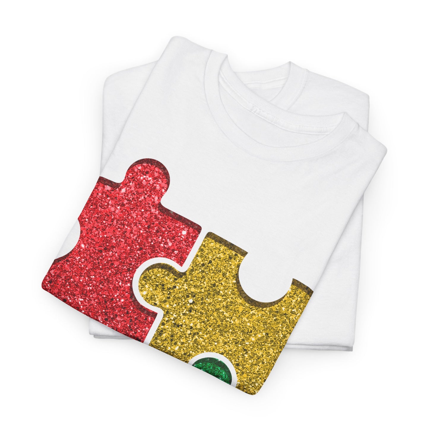 Autism Puzzle Pieces T-shirt Unisex Heavy Cotton