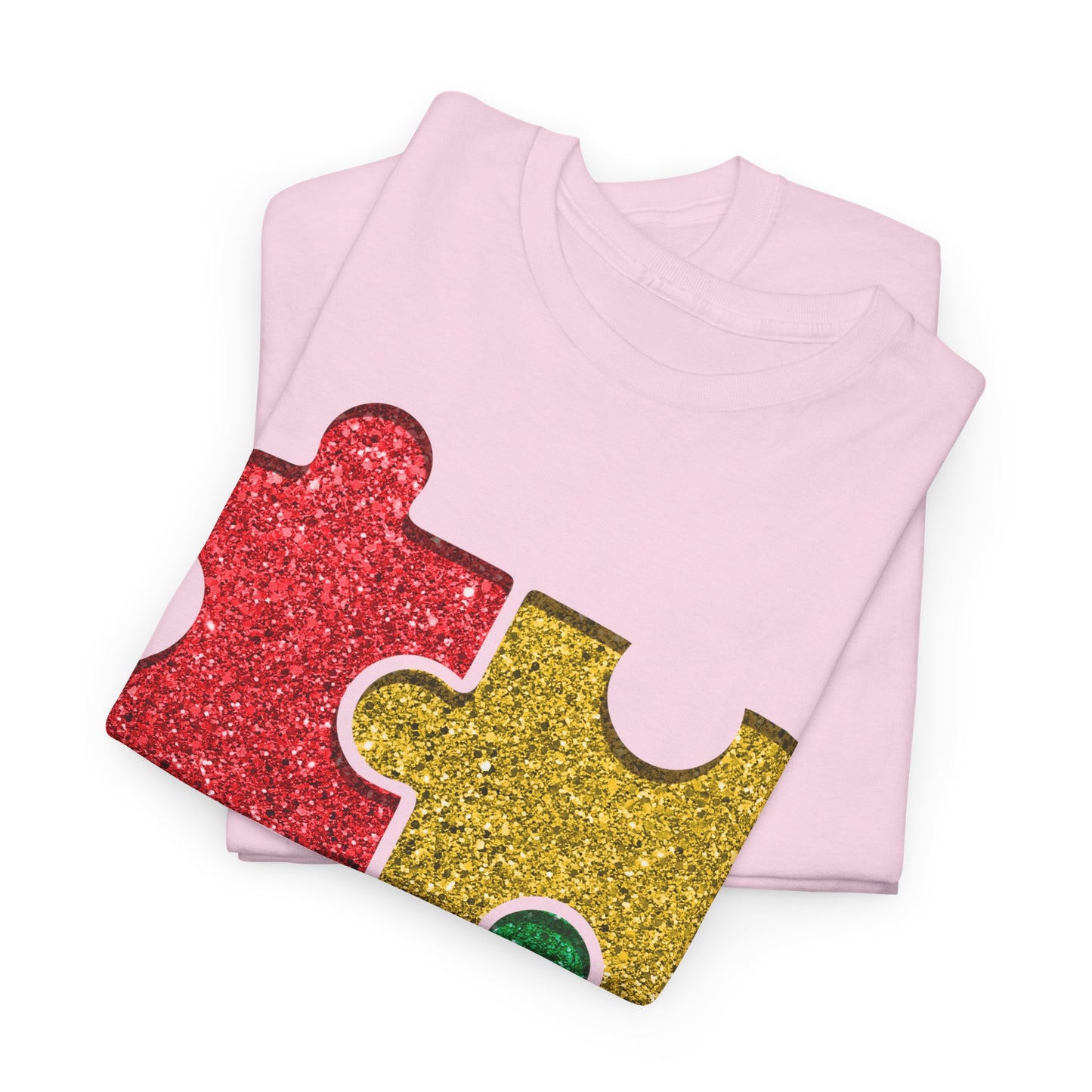 Autism Puzzle Pieces T-shirt Unisex Heavy Cotton