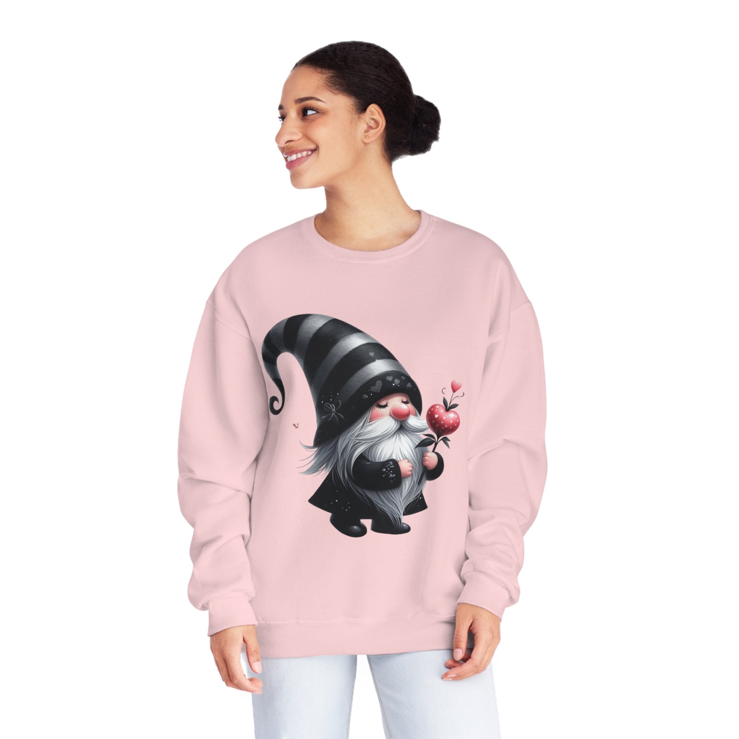 Black Valentine Gnome Unisex NuBlend® Crewneck Sweatshirt