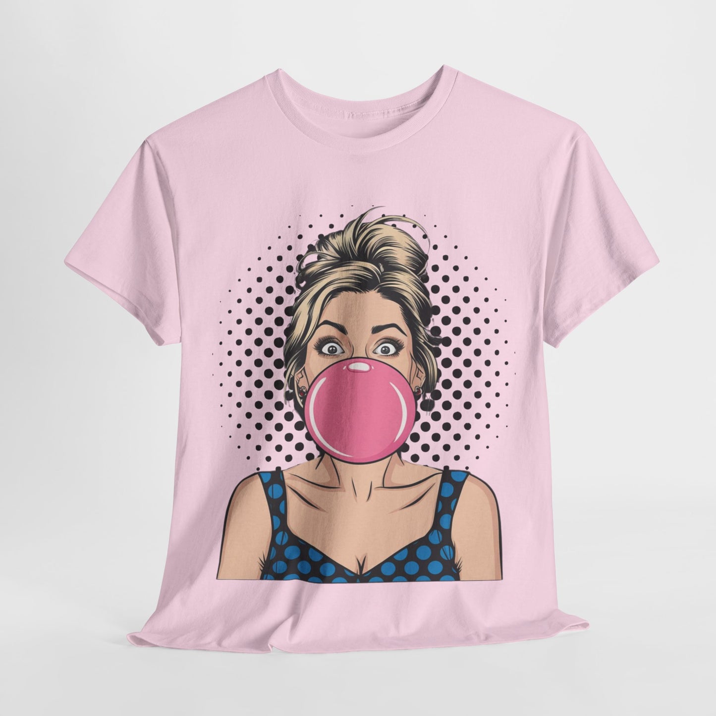 PopArt Girl Bubble Gum Bubble Tshirt unisex heavy cotton