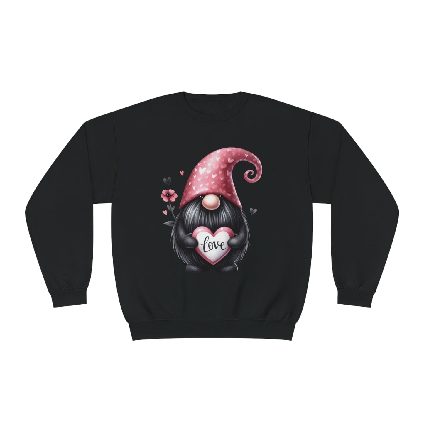 Black Valentine Gnome Unisex NuBlend® Crewneck Sweatshirt